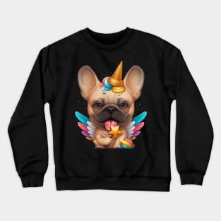 Fawn French Bulldog Ice Cream Unicorn Crewneck Sweatshirt